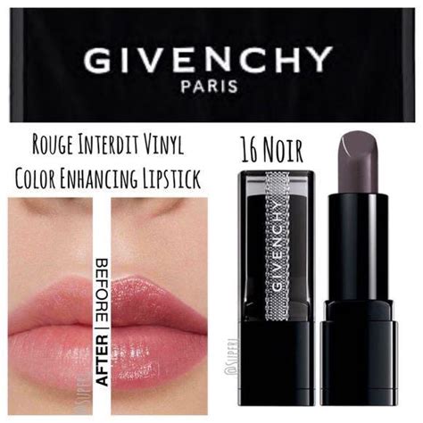 givenchy rouge interdit vinyl color enhancing lipstick 16 packed|givenchy lipstick 16 noir revelateur.